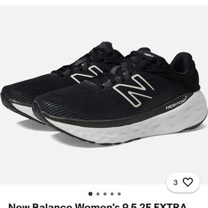 New Balance Women's Black and White Sneakers